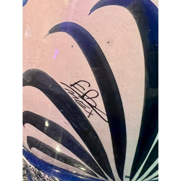 Mexican Talavera Pottery Vase-Hand Painted Bird-Blue Green-13''-Puebla-Ceramic - Picture 3 of 8